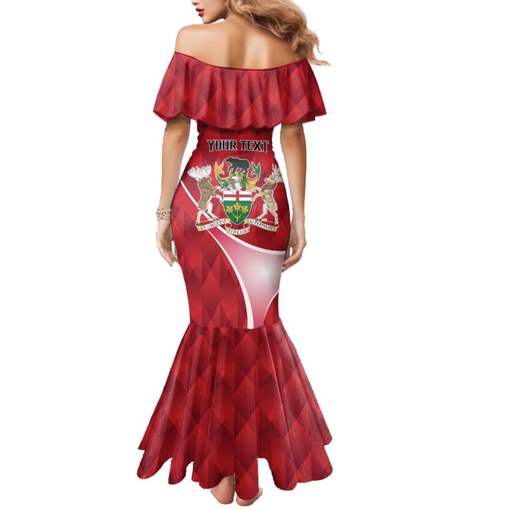 Personalized Canada Ontario Province Family Matching Mermaid Dress and Hawaiian Shirt Black Bear Flag Stylized