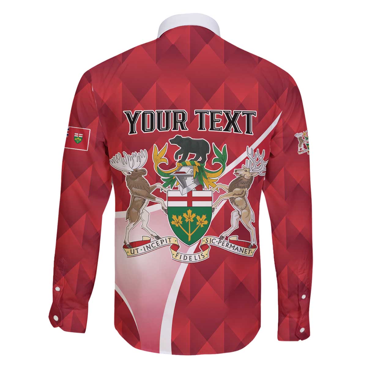 Personalized Canada Ontario Province Family Matching Off The Shoulder Long Sleeve Dress and Hawaiian Shirt Black Bear Flag Stylized