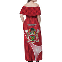 Personalized Canada Ontario Province Family Matching Off Shoulder Maxi Dress and Hawaiian Shirt Black Bear Flag Stylized