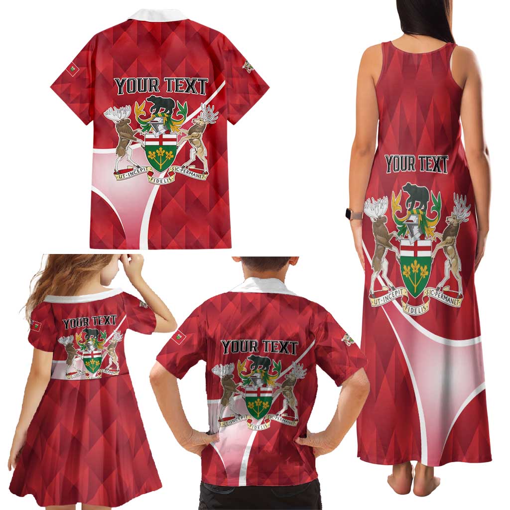 Personalized Canada Ontario Province Family Matching Tank Maxi Dress and Hawaiian Shirt Black Bear Flag Stylized
