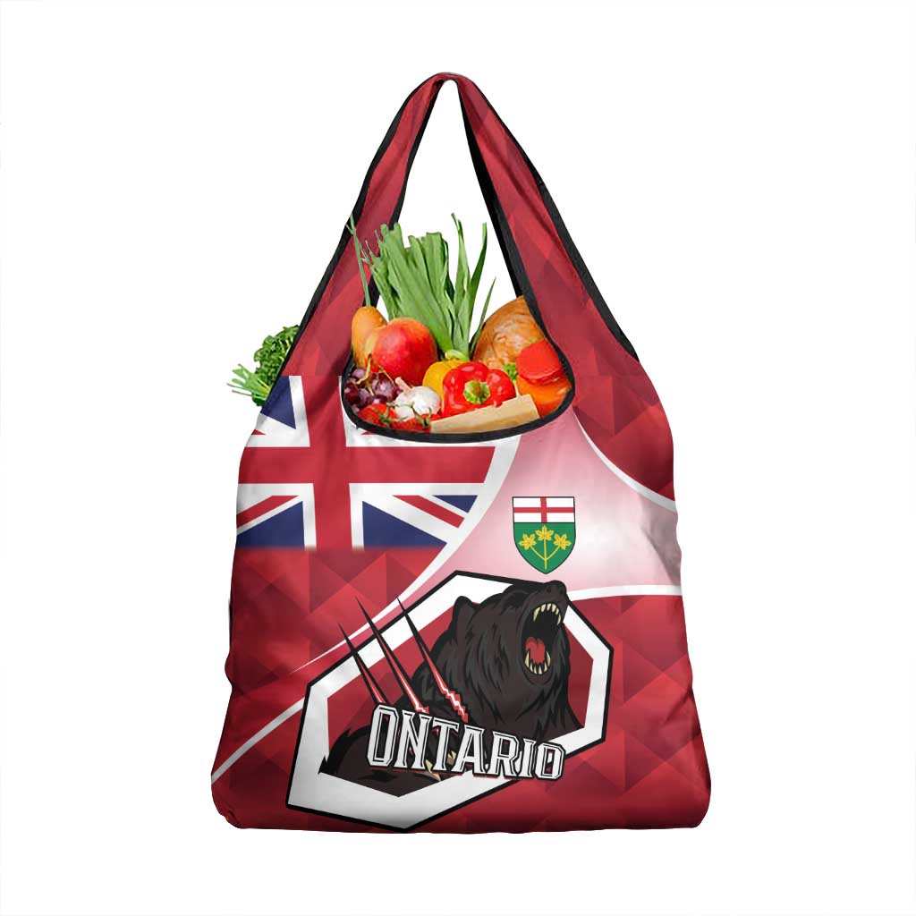 Canada Ontario Province Grocery Bag Black Bear Flag Stylized