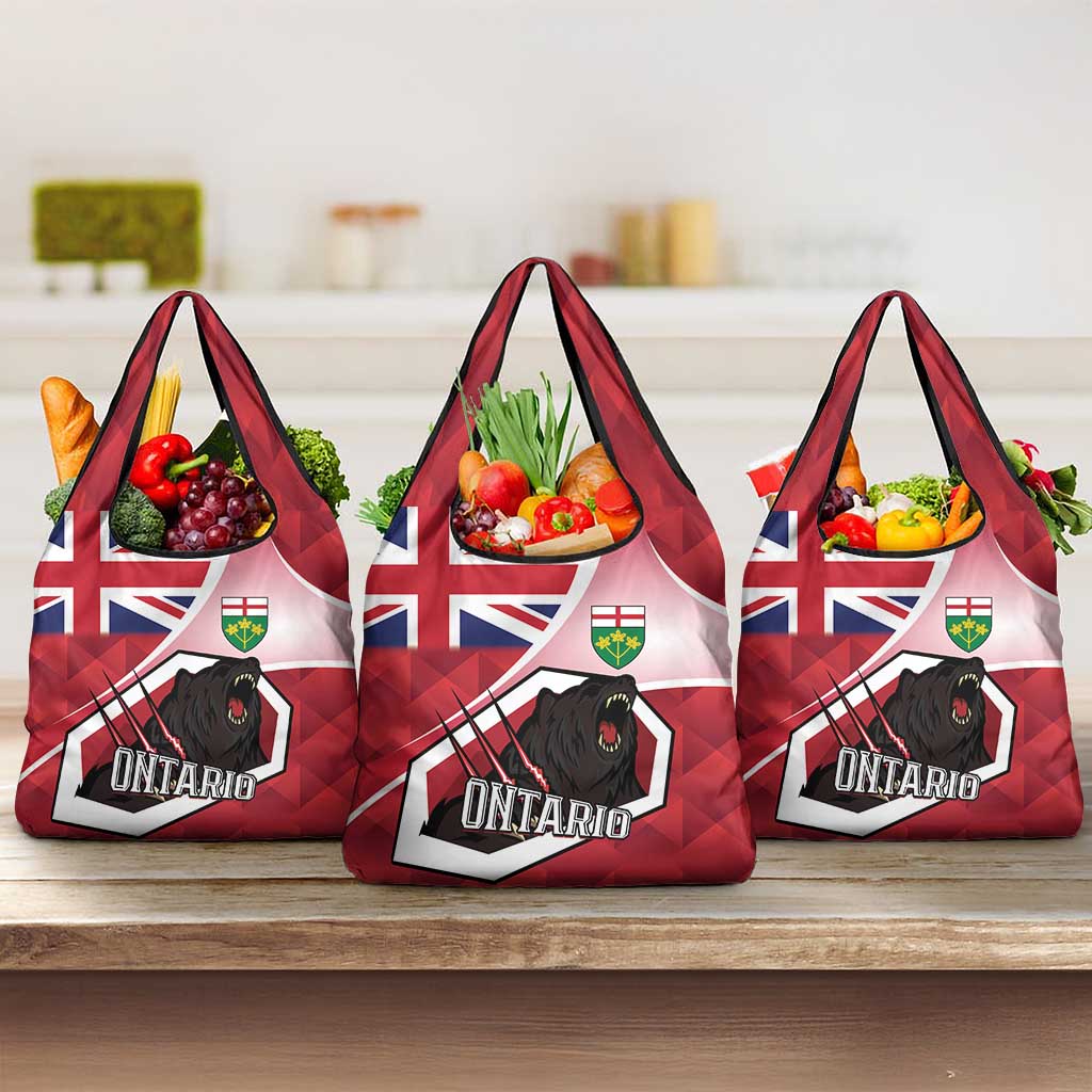 Canada Ontario Province Grocery Bag Black Bear Flag Stylized