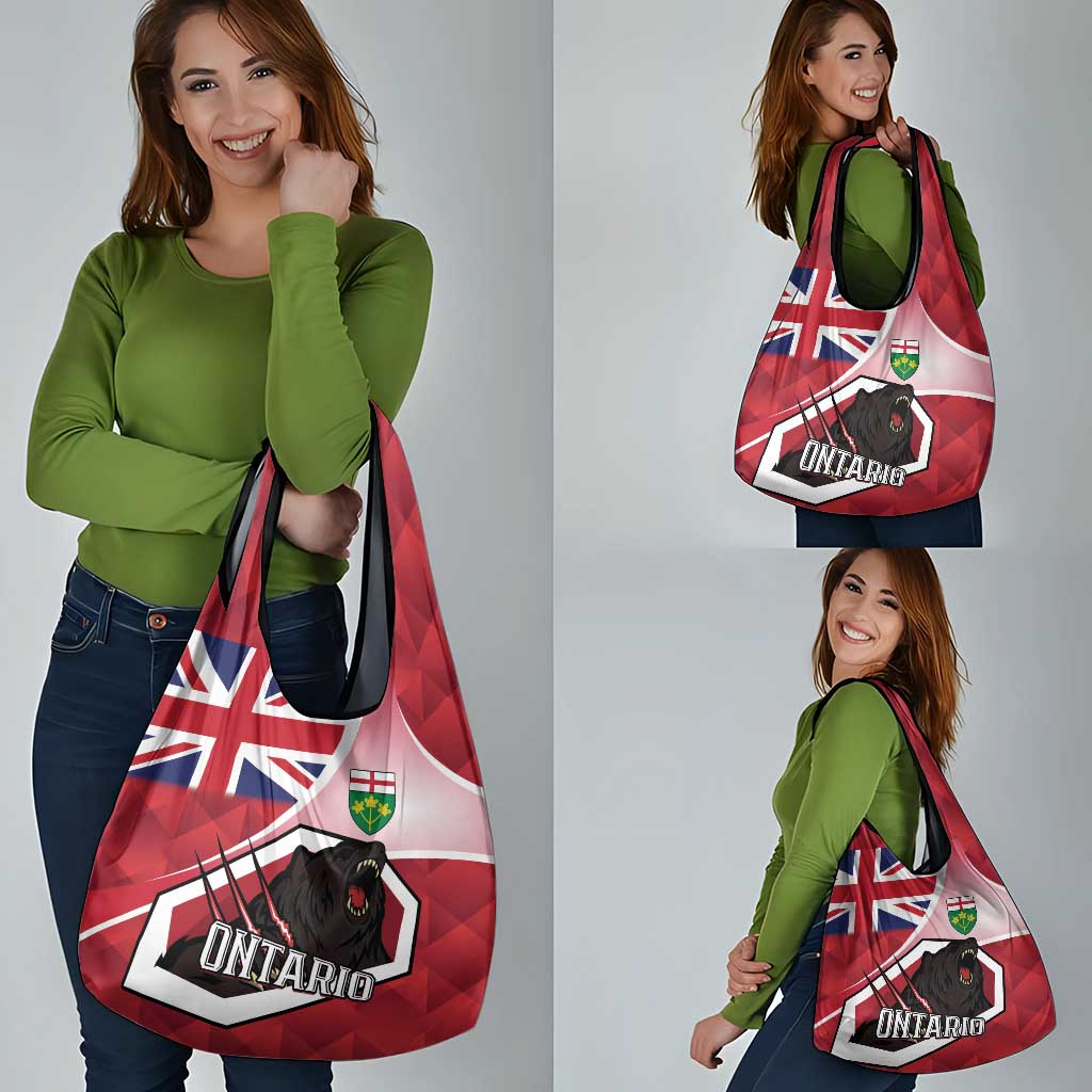 Canada Ontario Province Grocery Bag Black Bear Flag Stylized