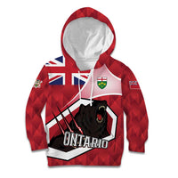 Personalized Canada Ontario Province Kid Hoodie Black Bear Flag Stylized