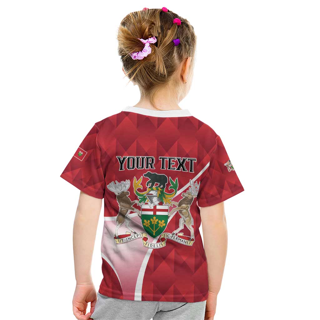 Personalized Canada Ontario Province Kid T Shirt Black Bear Flag Stylized