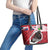 Canada Ontario Province Leather Tote Bag Black Bear Flag Stylized
