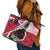 Canada Ontario Province Leather Tote Bag Black Bear Flag Stylized