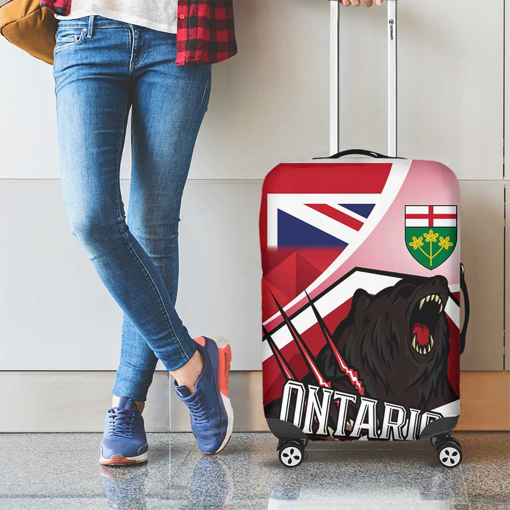 Canada Ontario Province Luggage Cover Black Bear Flag Stylized