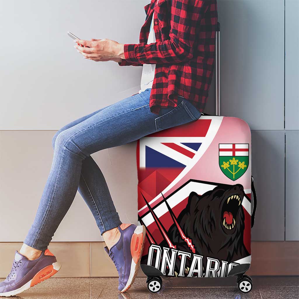 Canada Ontario Province Luggage Cover Black Bear Flag Stylized