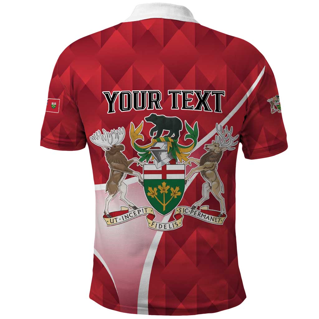 Personalized Canada Ontario Province Polo Shirt Black Bear Flag Stylized