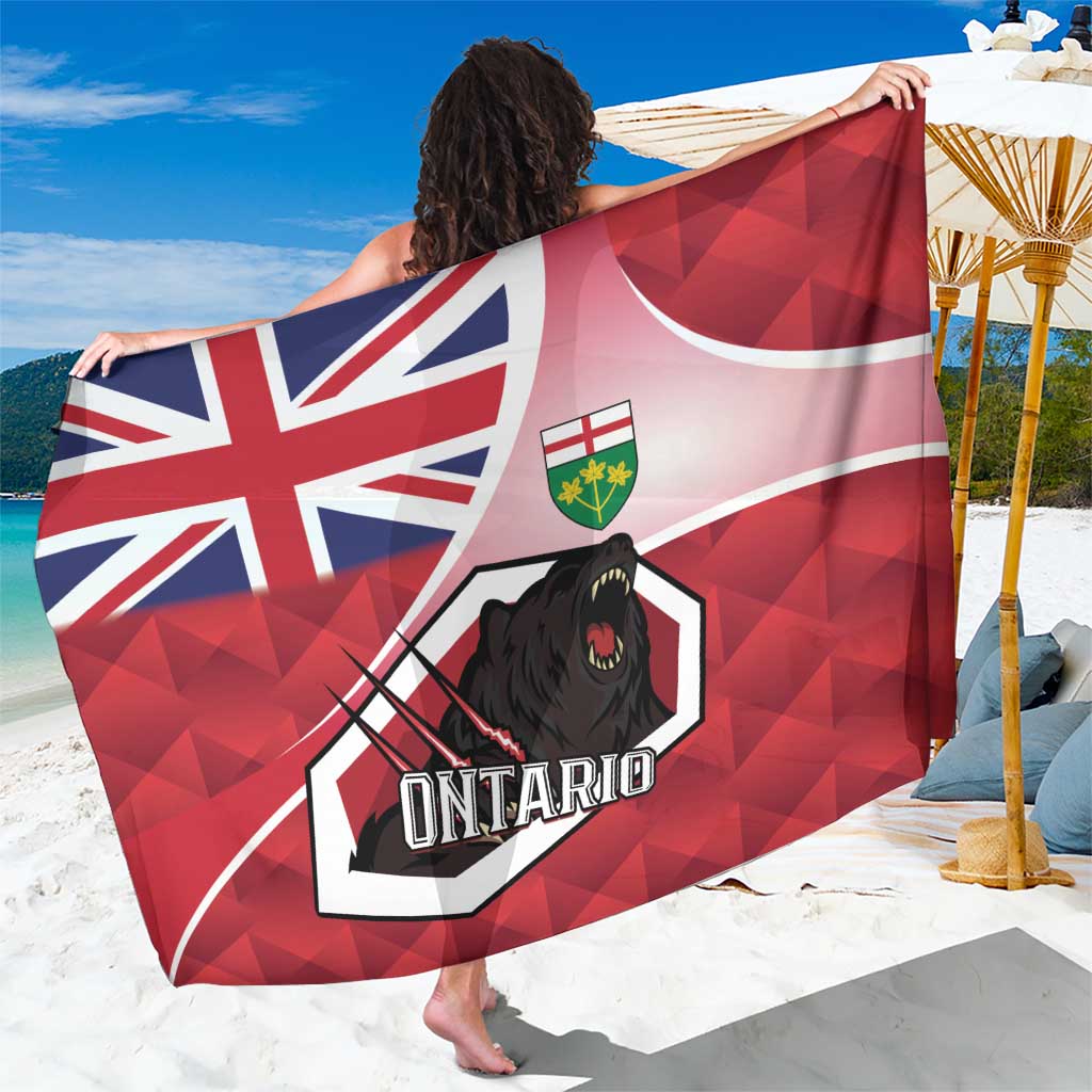 Canada Ontario Province Sarong Black Bear Flag Stylized
