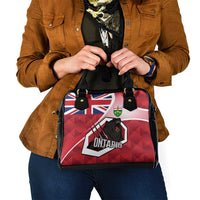 Canada Ontario Province Shoulder Handbag Black Bear Flag Stylized