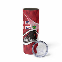 Personalized Canada Ontario Province Skinny Tumbler Black Bear Flag Stylized