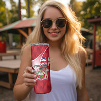 Personalized Canada Ontario Province Skinny Tumbler Black Bear Flag Stylized