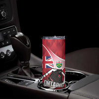 Personalized Canada Ontario Province Skinny Tumbler Black Bear Flag Stylized