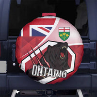 Canada Ontario Province Spare Tire Cover Black Bear Flag Stylized