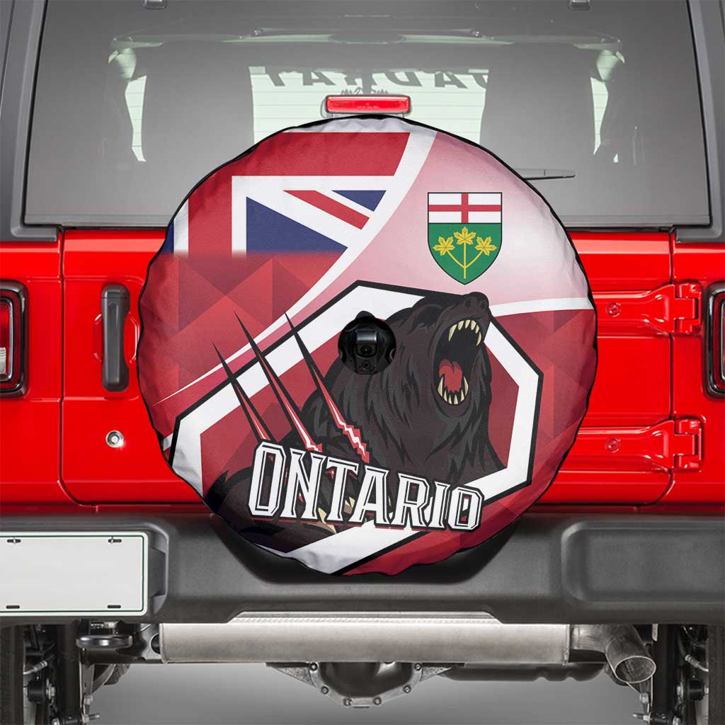Canada Ontario Province Spare Tire Cover Black Bear Flag Stylized