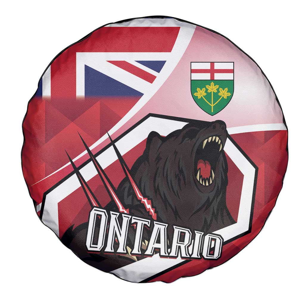 Canada Ontario Province Spare Tire Cover Black Bear Flag Stylized