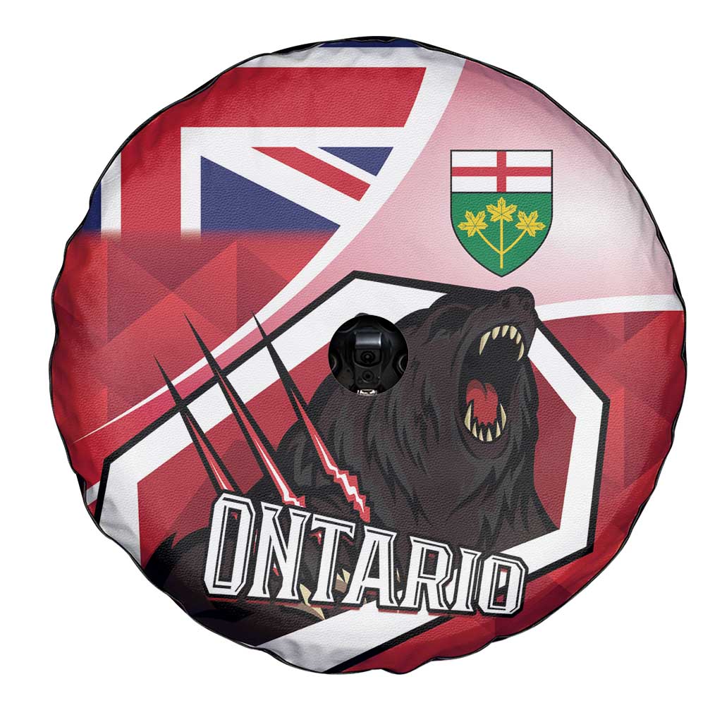 Canada Ontario Province Spare Tire Cover Black Bear Flag Stylized