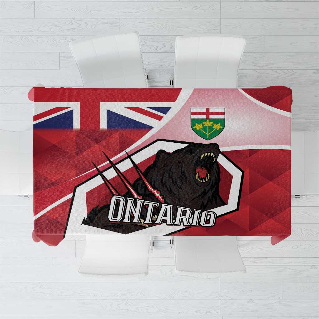 Canada Ontario Province Tablecloth Black Bear Flag Stylized