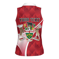 Personalized Canada Ontario Province Women Sleeveless Polo Shirt Black Bear Flag Stylized
