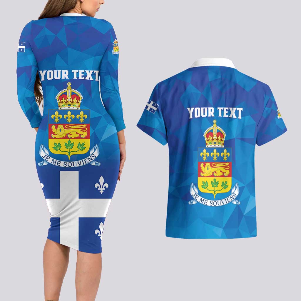 Personalized Canada Quebec Province Couples Matching Long Sleeve Bodycon Dress and Hawaiian Shirt Je Me Souviens
