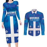 Personalized Canada Quebec Province Couples Matching Long Sleeve Bodycon Dress and Long Sleeve Button Shirt Je Me Souviens