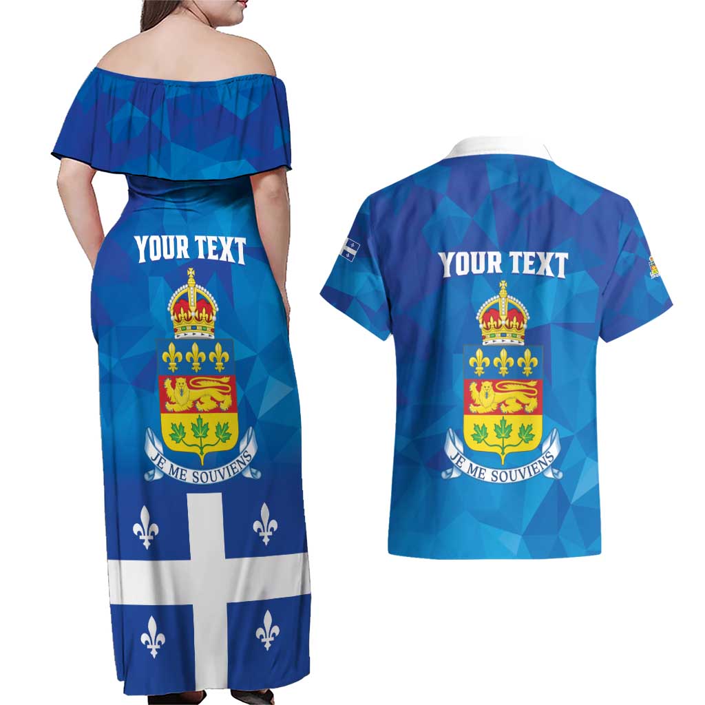 Personalized Canada Quebec Province Couples Matching Off Shoulder Maxi Dress and Hawaiian Shirt Je Me Souviens