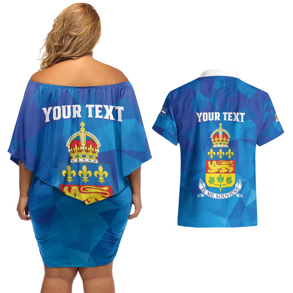 Personalized Canada Quebec Province Couples Matching Off Shoulder Short Dress and Hawaiian Shirt Je Me Souviens
