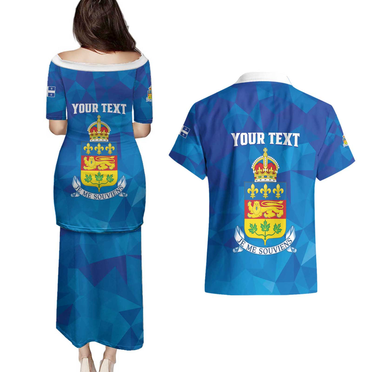 Personalized Canada Quebec Province Couples Matching Puletasi and Hawaiian Shirt Je Me Souviens