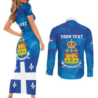 Personalized Canada Quebec Province Couples Matching Short Sleeve Bodycon Dress and Long Sleeve Button Shirt Je Me Souviens
