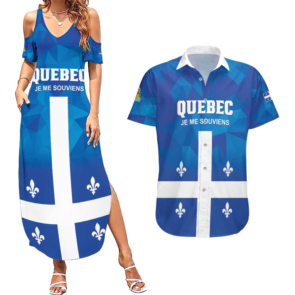 Personalized Canada Quebec Province Couples Matching Summer Maxi Dress and Hawaiian Shirt Je Me Souviens