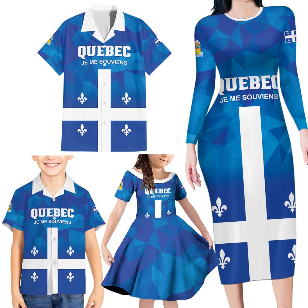 Personalized Canada Quebec Province Family Matching Long Sleeve Bodycon Dress and Hawaiian Shirt Je Me Souviens