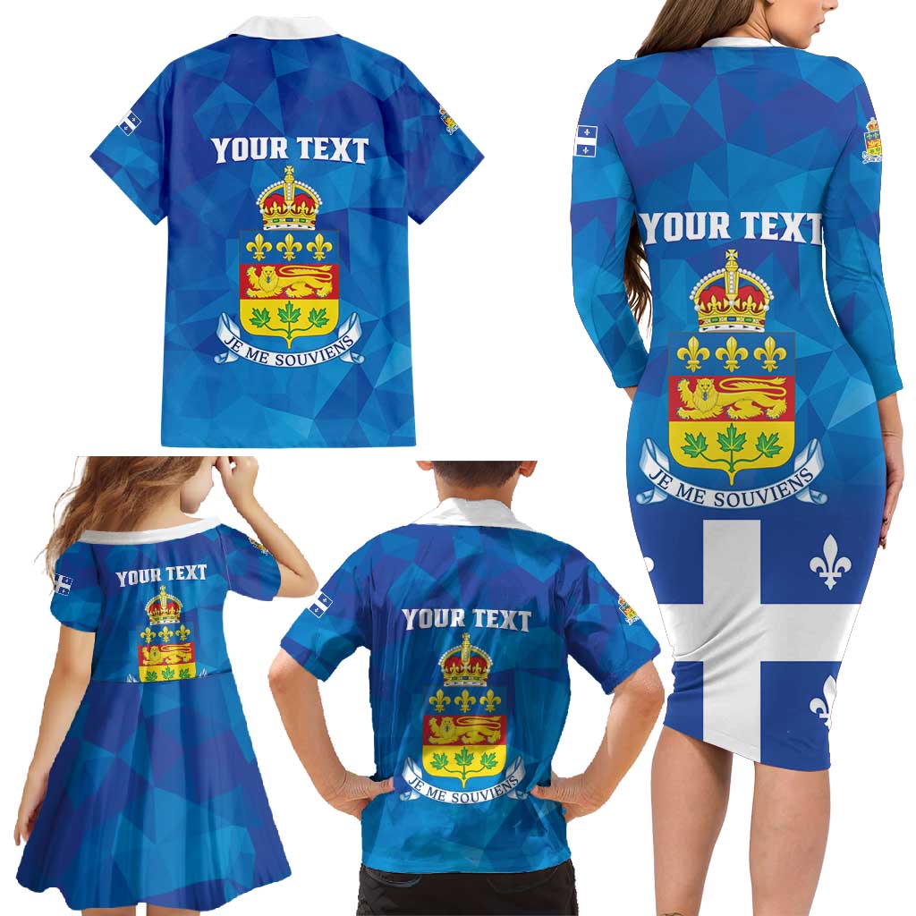 Personalized Canada Quebec Province Family Matching Long Sleeve Bodycon Dress and Hawaiian Shirt Je Me Souviens