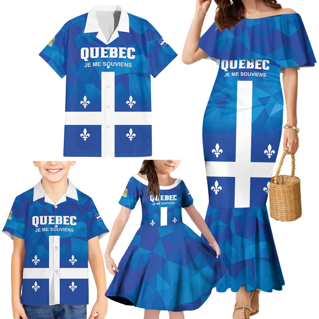Personalized Canada Quebec Province Family Matching Mermaid Dress and Hawaiian Shirt Je Me Souviens