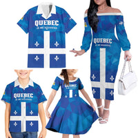 Personalized Canada Quebec Province Family Matching Off The Shoulder Long Sleeve Dress and Hawaiian Shirt Je Me Souviens