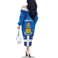 Personalized Canada Quebec Province Family Matching Off The Shoulder Long Sleeve Dress and Hawaiian Shirt Je Me Souviens