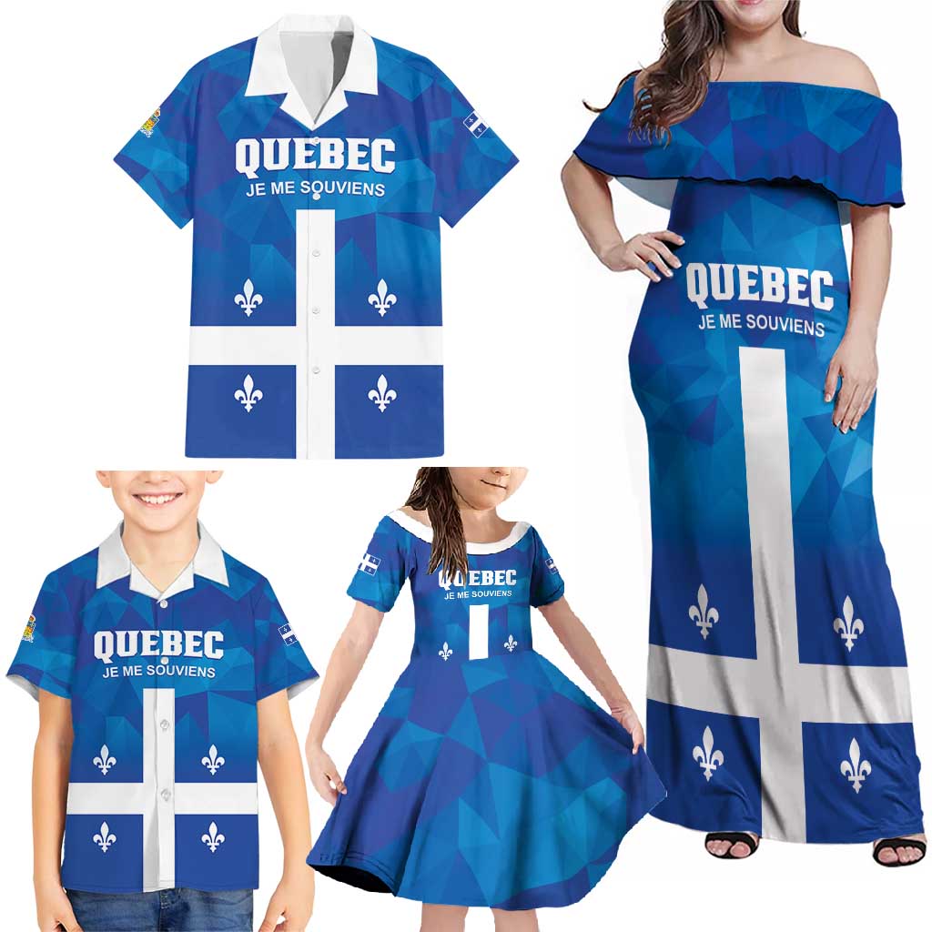 Personalized Canada Quebec Province Family Matching Off Shoulder Maxi Dress and Hawaiian Shirt Je Me Souviens