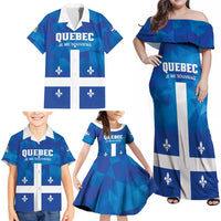 Personalized Canada Quebec Province Family Matching Off Shoulder Maxi Dress and Hawaiian Shirt Je Me Souviens