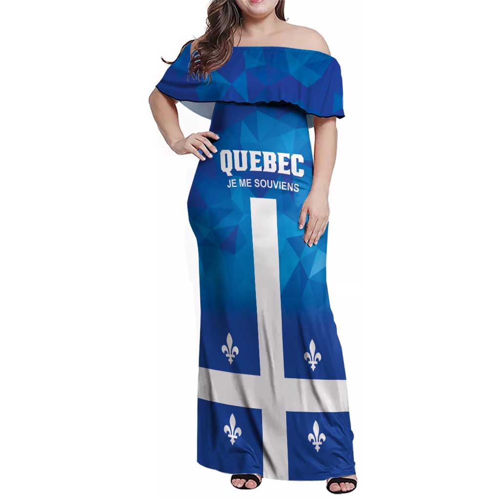 Personalized Canada Quebec Province Family Matching Off Shoulder Maxi Dress and Hawaiian Shirt Je Me Souviens