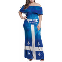 Personalized Canada Quebec Province Family Matching Off Shoulder Maxi Dress and Hawaiian Shirt Je Me Souviens