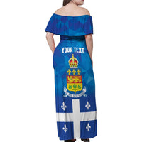 Personalized Canada Quebec Province Family Matching Off Shoulder Maxi Dress and Hawaiian Shirt Je Me Souviens