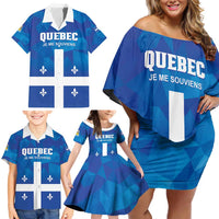 Personalized Canada Quebec Province Family Matching Off Shoulder Short Dress and Hawaiian Shirt Je Me Souviens