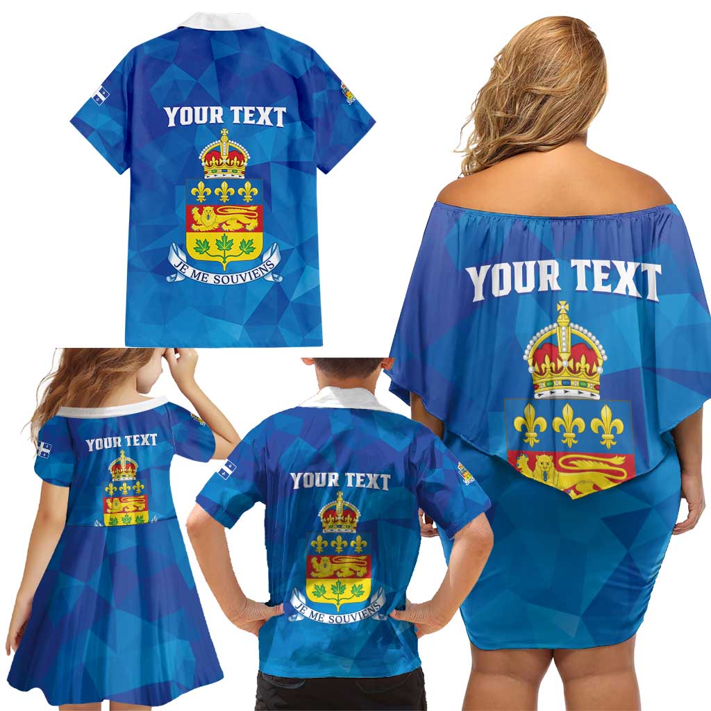 Personalized Canada Quebec Province Family Matching Off Shoulder Short Dress and Hawaiian Shirt Je Me Souviens