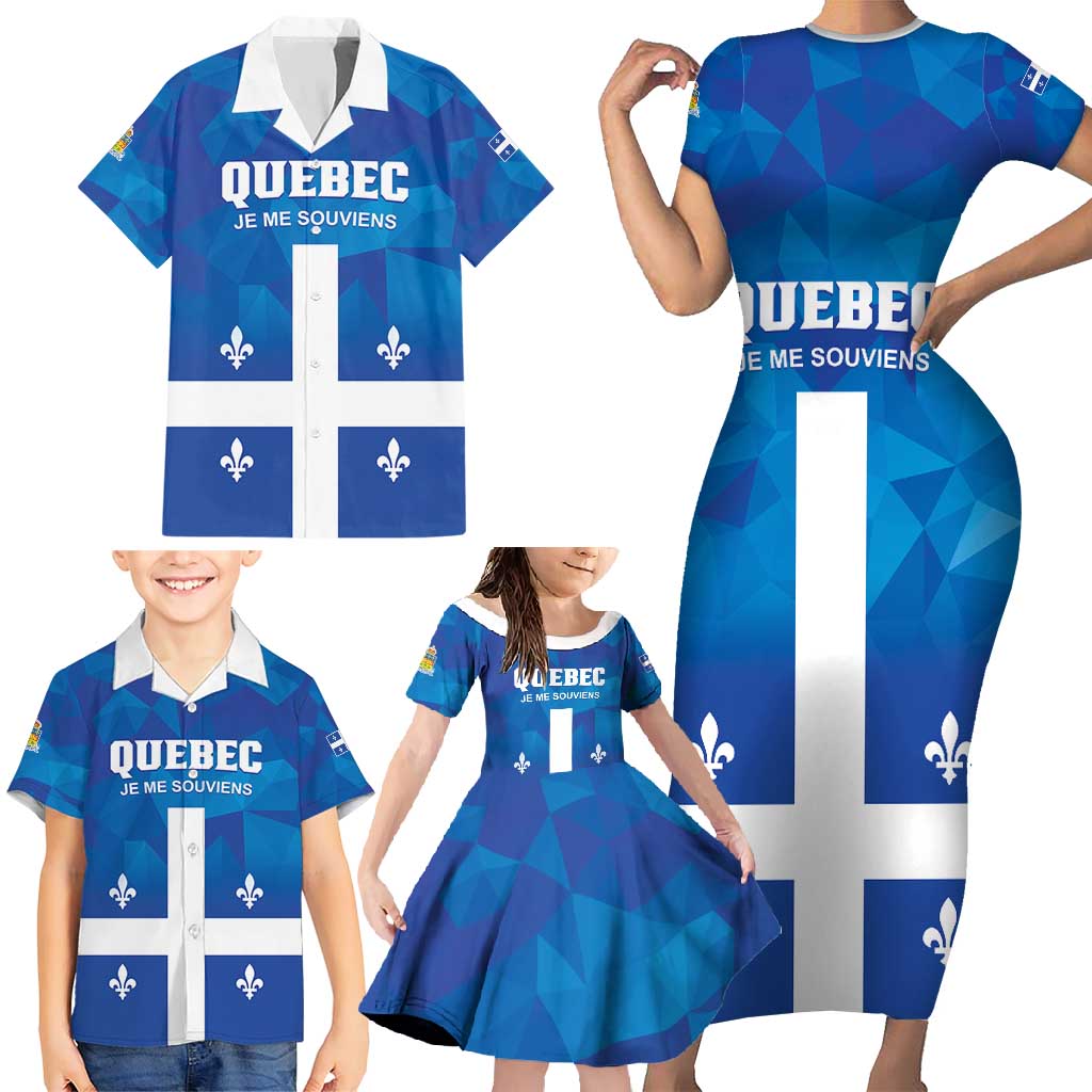 Personalized Canada Quebec Province Family Matching Short Sleeve Bodycon Dress and Hawaiian Shirt Je Me Souviens