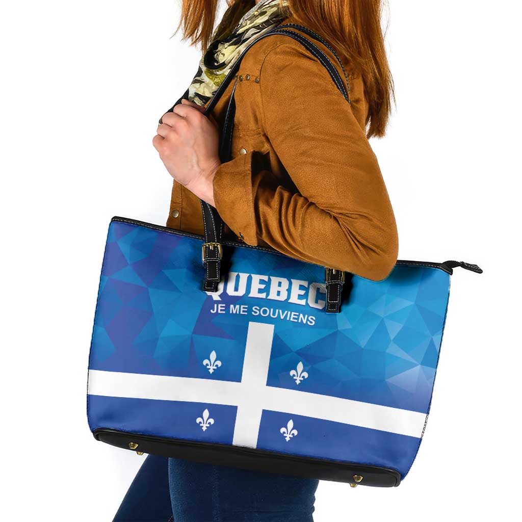 Canada Quebec Province Leather Tote Bag Je Me Souviens