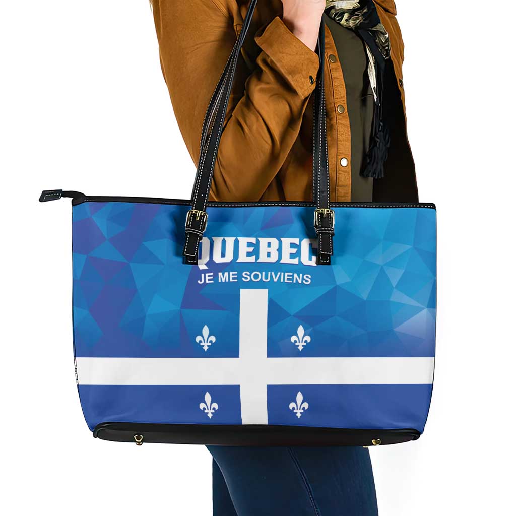 Canada Quebec Province Leather Tote Bag Je Me Souviens