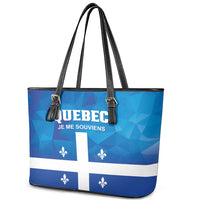 Canada Quebec Province Leather Tote Bag Je Me Souviens