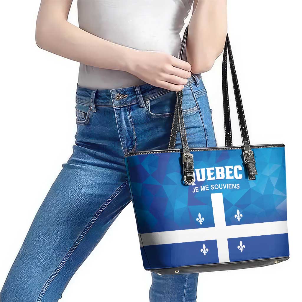 Canada Quebec Province Leather Tote Bag Je Me Souviens
