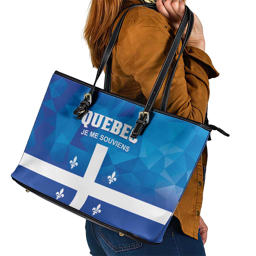 Canada Quebec Province Leather Tote Bag Je Me Souviens